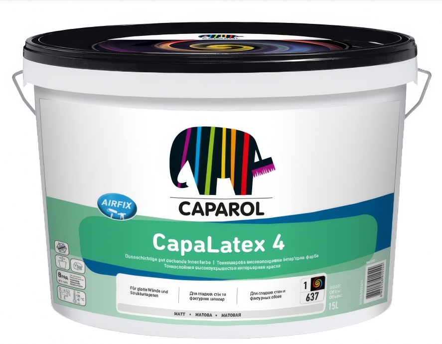 Фарба латексна Caparol CapaLatex 4 база 3 мат база під тонування 9,4 л